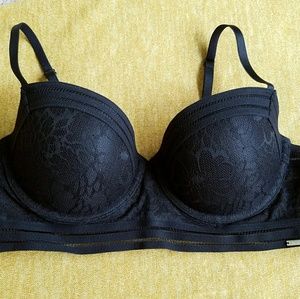 Victoria's Secret PINK black lace push up bra